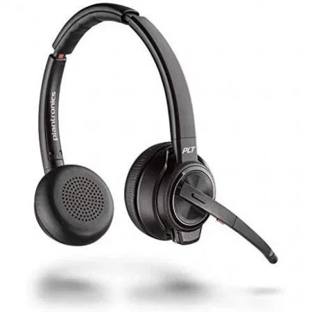Poly Savi 8220 Auriculares Inalámbricos con ANC y Bluetooth-RJ, Negro